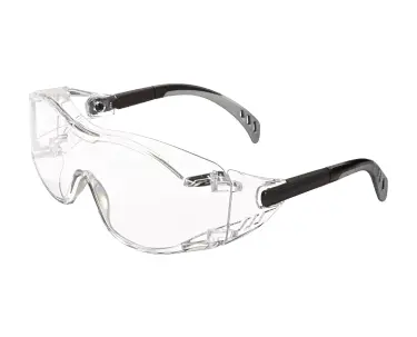 SAFETY GLASSES WRAPAROUND NON-SLIP RUBBER GRIP CLEAR 12/BX